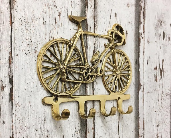 Wandgarderobe Rennrad Garderobe Fahrrad Messing Antik-Stil
