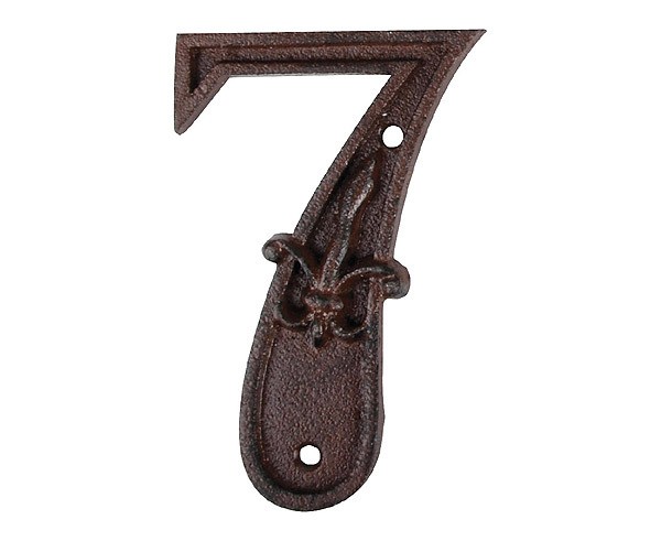 Hausnummer Zahl 7 Sieben Antik-Stil Gusseisen H12cm