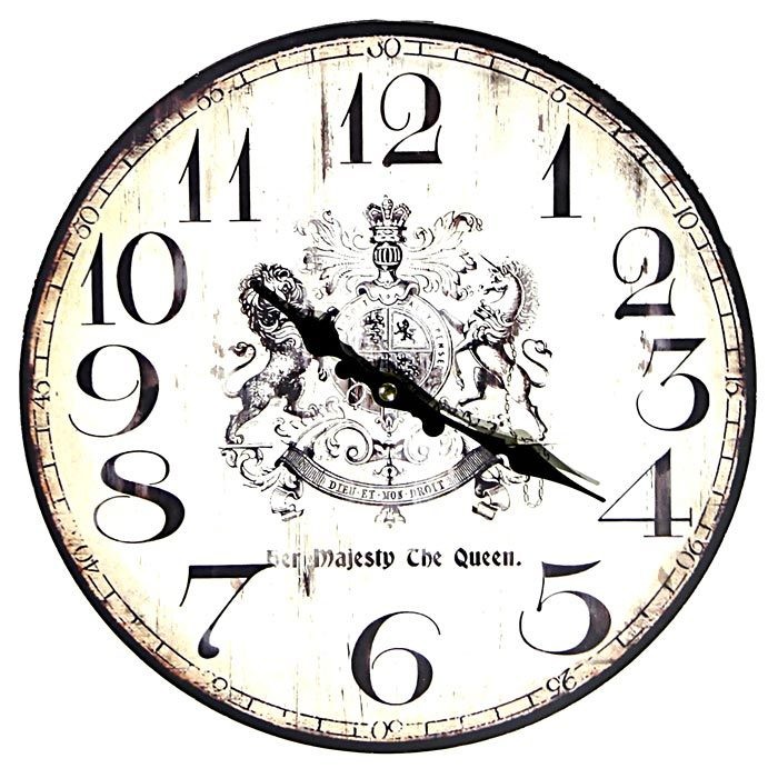Wanduhr - Her Majesty The Queen - Uhr Nostalgie Antik-Stil 28cm Wanduhr - Her Majesty The Queen - Uhr Nostalgie Antik-Stil 28cm