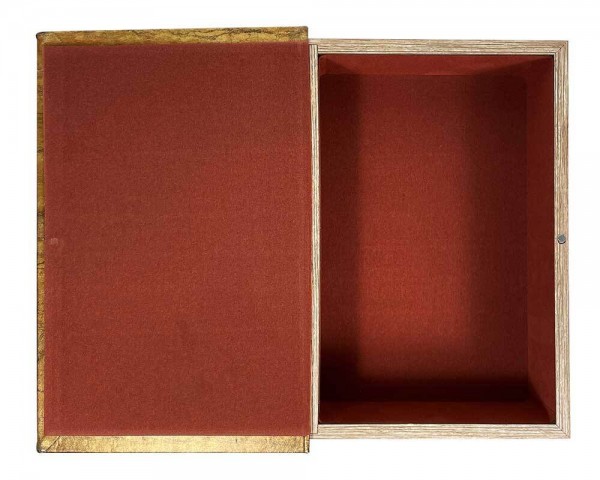 Hohles Buch mit Geheimfach Lilie Gold Braun Buchversteck Vintage Antik-Stil 27cm