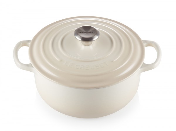 Le Creuset Bräter Signature Rund Gusseisen Meringue 24cm