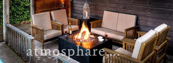 Happy Cocooning Feuertisch rechteckig schwarz 800 x 600 x 400 mm