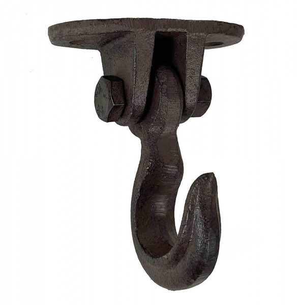 Deckenhaken schwingend Rustikal Wandhaken Gusseisen braun Antik-Stil Vintage
