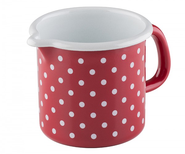 Riess Schnabeltopf Emaille Topf Pünktchen Rot 10cm