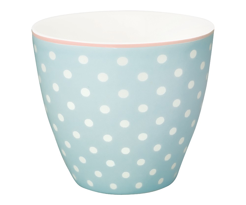 Greengate Latte Cup Spot Pale Blue Tasse Steingut Blau Gepunktet