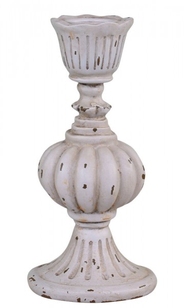 Chic Antique Kerzenhalter Barock Kerzenständer 14 cm Antik-Stil Shabby Weiß