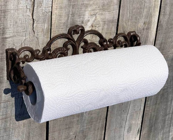 Küchenrollenhalter Landhausstil Nostalgie Antik-Stil Wandmontage Gusseisen Braun
