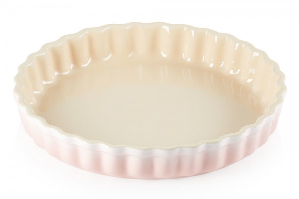 Le Creuset Tarte-Form Steinzeug Shell Pink 28cm