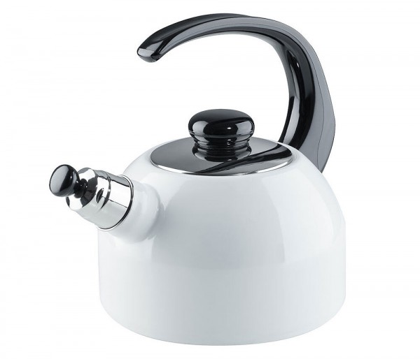 Riess Wasserkessel mit Flöte Emaille Weiß 2L
