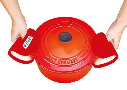 Le Creuset Topf-Griffschutz 2-Stück Textil Kirschrot