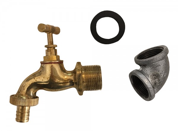 Wasserzapfsäule Wasserzapfstelle für Garten Standbrunnen Antik-Stil Braun 85cm