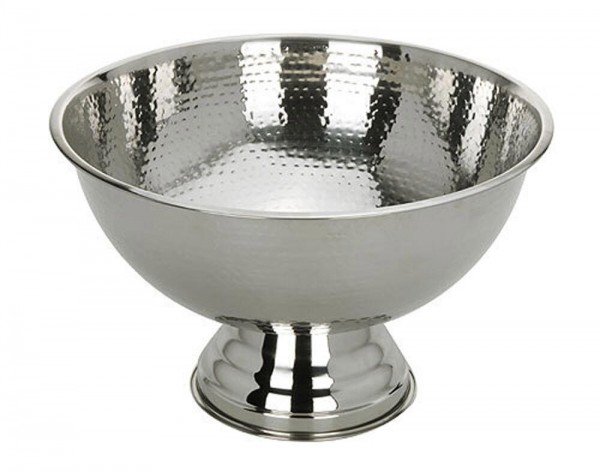 Edler Sektkühler Schale Champagnerkühler Weinkühler Edelstahl Hammerschlag 40 cm
