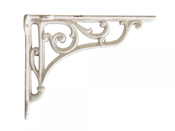 Regalträger Regalhalter Regalwinkel Gusseisen Shabby Antik-Stil Weiß 17x20,5cm