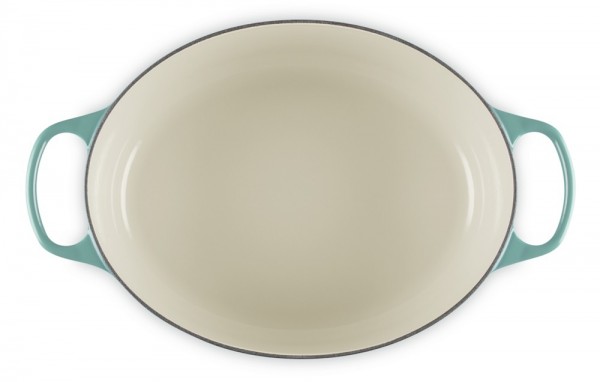 Le Creuset Bräter Signature Oval Gusseisen Bleu Riviera Blau