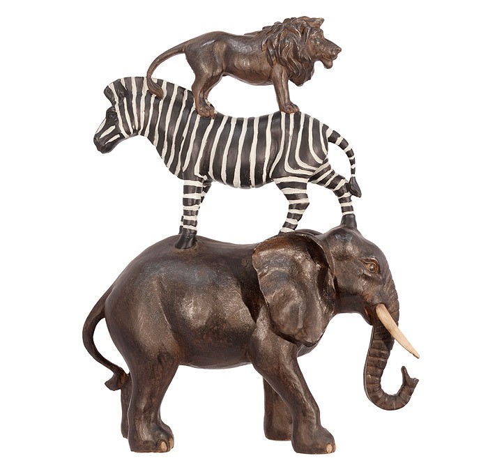 Afrika Dekofigur Elefant Zebra Löwe Kolonial-Stil 48cm Afrika Dekofigur Elefant Zebra Löwe Kolonial-Stil 48cm
