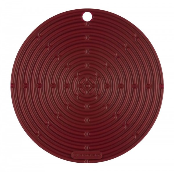 Le Creuset Topflappen Rund Silikon Garnet (Rhone) Bordeaux-Rot