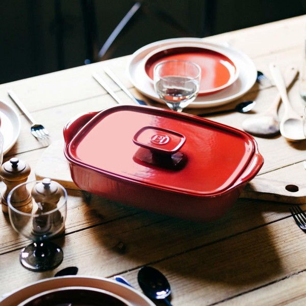 Emile Henry Deckel HR® ceramic für Gratinform Rot 35cm