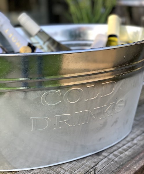 Getränkekühler Zinkwanne XL Cold Drinks Großer Sektkühler f Flaschen Gartenparty