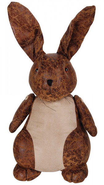 Türstopper Hase Groß Altlederoptik Türfeststeller Türhalter Braun Vintage