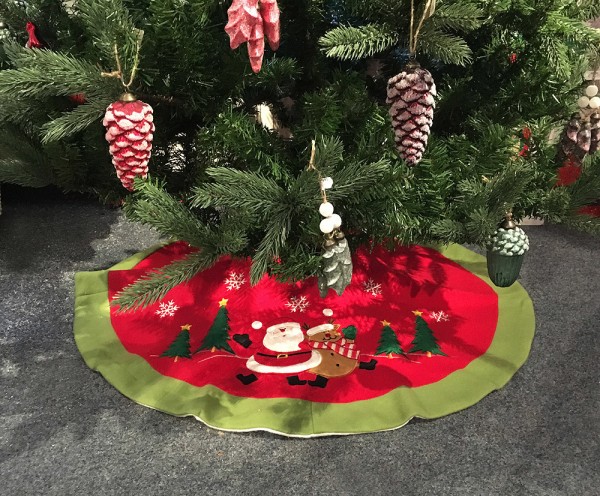 Weihnachtsbaumdecke Weihnachtsmann Rentier Rot Grün Christbaumdecke Rund 90cm