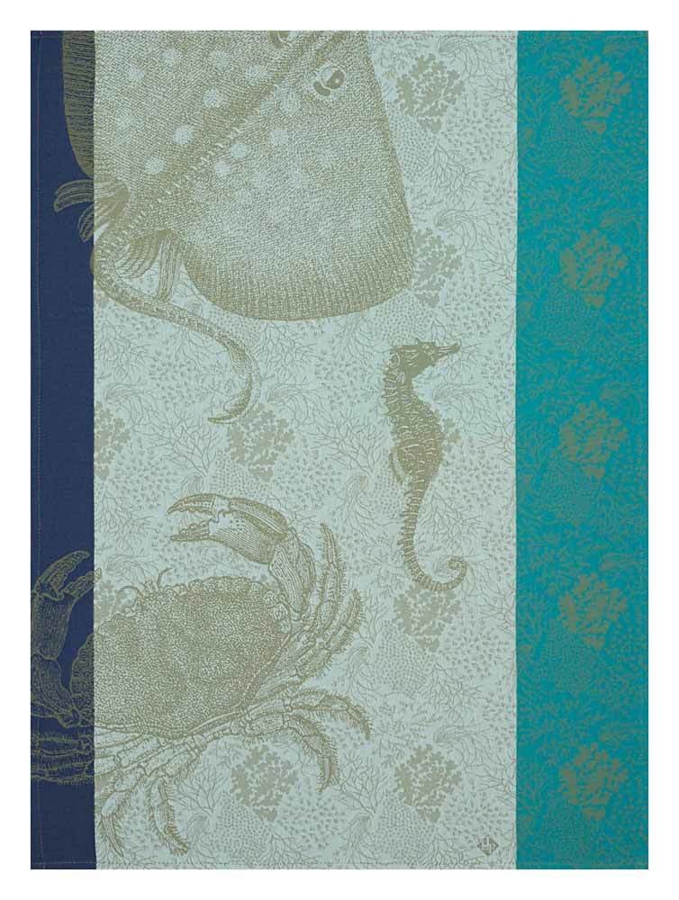 Le Jacquard Français Geschirrtuch Fonds Marins Crabe Pacifique 60x80 Baumwolle