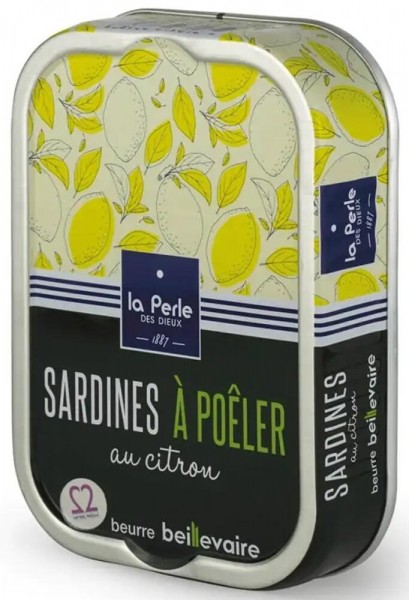 La Perle des Dieux Sardinen zum Braten mit Zitrone in Fassbutter - Dose 115 g