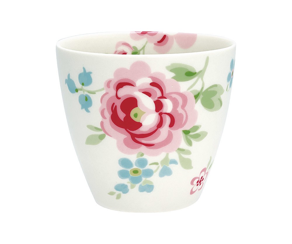 Greengate Latte Cup Meryl Tasse Steingut Weiß Blumen
