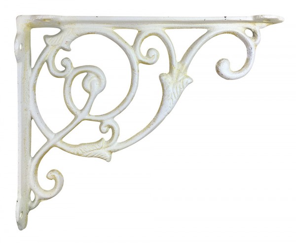 Regalträger Shabby Chic Weiß Regalhalterung Gusseisen Antik-Stil 18x22cm