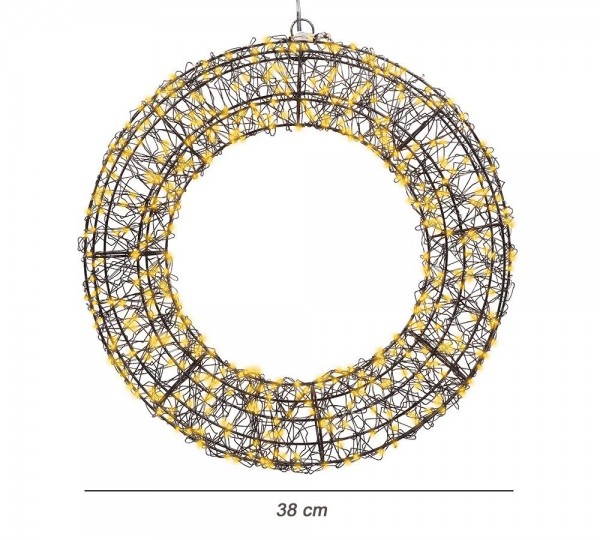 Lichtkranz Beleuchtet Weihnachten Metall Lichterkranz Schwarz Stecker Timer Outdoor