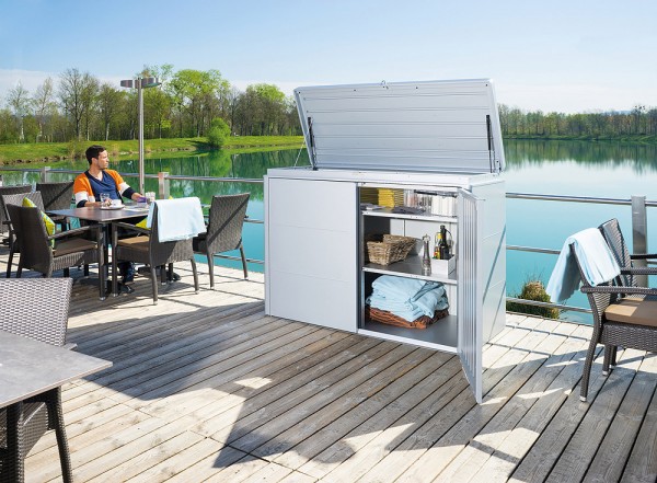 Biohort Highboard 160 Aufbewahrungsbox 160x70x118cm Silber-Metallic