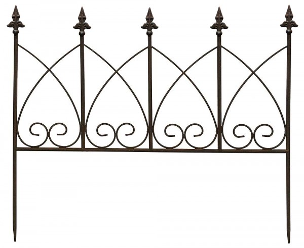 Beetzaun Metall Zum Stecken Beeteinfassung Beetumrandung Antik-Stil Braun 62cm