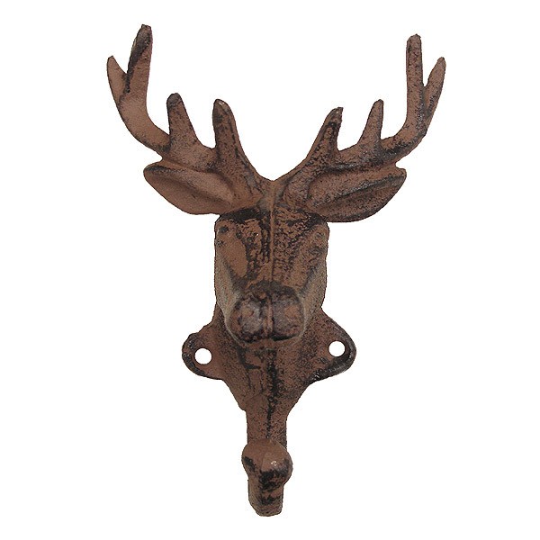 Elchkopf Wandhaken Aus Gusseisen - Rustikale Garderobe Für Indoor & Outdoor
