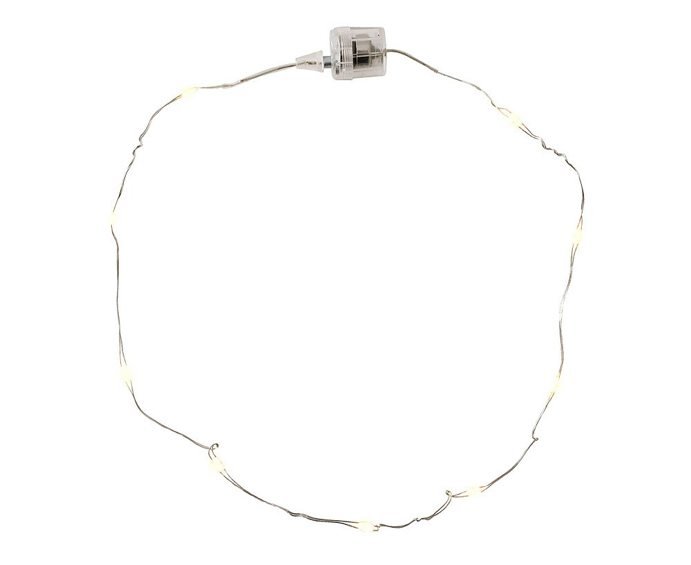 LED Halskette Schmuck Weihnachten Micro Lichterkette warmweiß 50cm