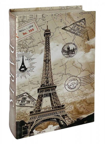 Hohles Buch Eiffelturm Paris Postkarte mit Geheimfach Vintage Buchversteck