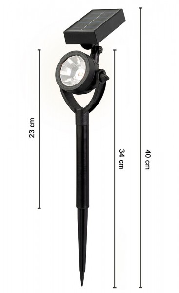Solar Gartenstrahler LED Schwarz 2 Stück Solarleuchte Gartenleuchte Beleuchtung