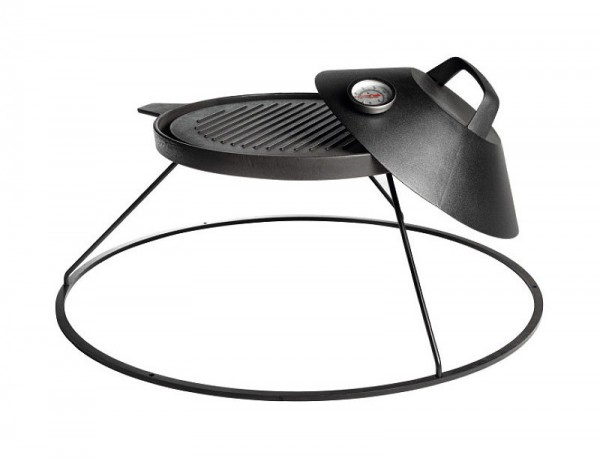 Happy Cocooning Grillplatte mit Deckel für Feuertische 58x34cm