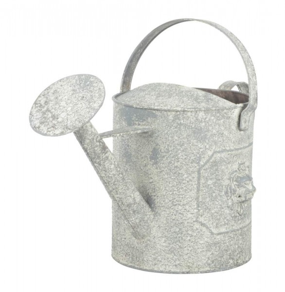 Gießkanne aus Zink Löwenkopf Vintage Giesskanne Landhaus-Stil Weiß Grau 4,5l