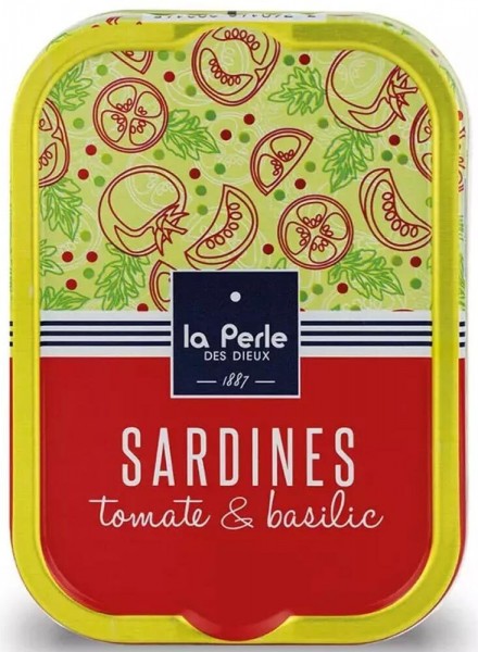 La Perle des Dieux Sardinen mit Tomate und Basilikum - Dose 115 g