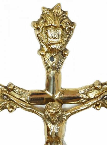 Wandkreuz aus Messing Kreuz zum Aufhängen Jesus-Christus Kruzifix 32cm