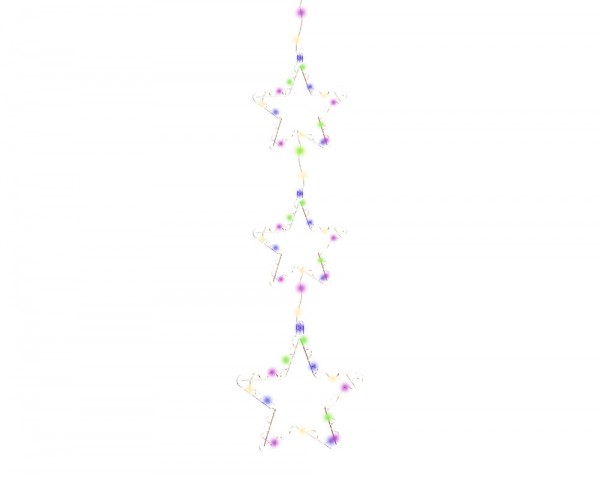 LED Sterne Bunt Fensterdeko Innen und Außen Weihnachtsdeko Batterie Timer 63 cm