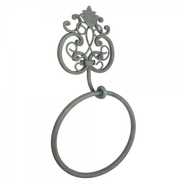 Handtuchring Grau Shabby Chic Vintage-Stil Handtuchhalter Eisen Landhaus