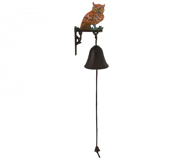 Türglocke Eule Glocke Gusseisen Rustikal Antik-Stil Braun
