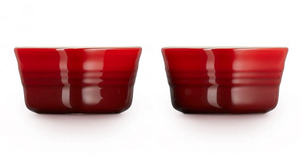 Le Creuset Herzförmchen Steinzeug 2er-Set Kirschrot 10x11cm