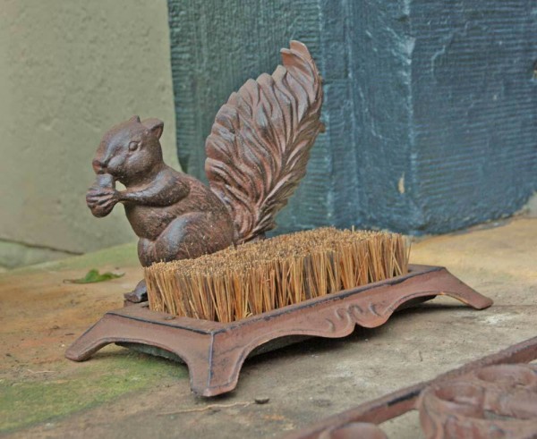 Schuhabstreifer Eichhörnchen Fußabstreifer Schuhbürste Gusseisen Landhaustsil