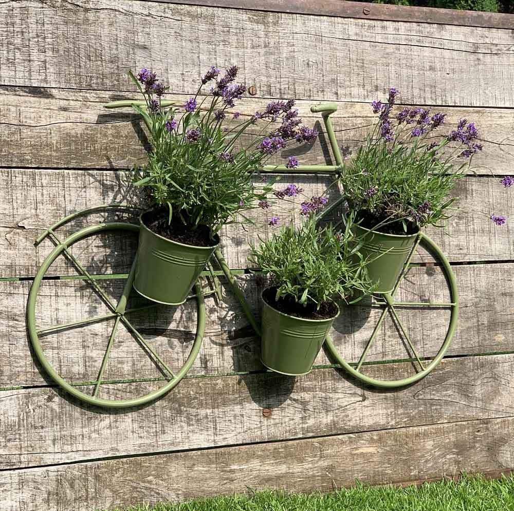 Wand Blumentopf Metall Fahrrad Pflanztopfhalter mit 3 Töpfen Landhausstil