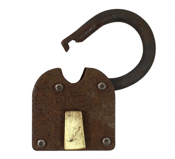 Vorhängeschloss Vintage 2 Schlüssel Nostalgie Eisen Antik-Stil Weinkeller