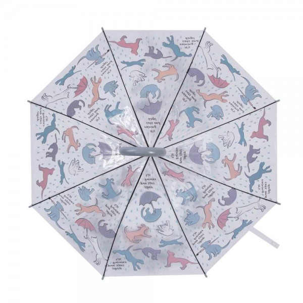 Regenschirm It`s raining cats and dogs Stockschirm Hund Katze Transparent Ø 85cm