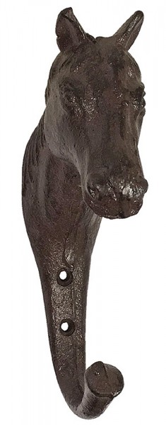 Garderobenhaken Pferdekopf Trensenhalter Pferd Haken Gusseisen Antik-Stil Braun