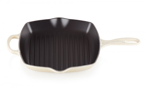Le Creuset Grillpfanne Quadratisch Signature Gusseisen Meringue 26cm