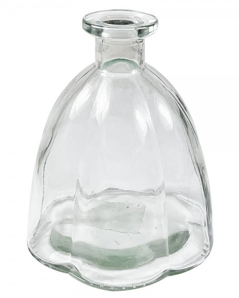 Vase Glas Vintage Tischvase Transparent Blumenvase Nostalgie Dekovase 11cm